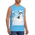thumbnail image 2 of Uemuo Collie in Bathtub Pattern Men's Sleeveless T-Shirt,Muscle Athletic Tank Top, Moisture-wicking Quick-dry Breathable Classic Tee Top for Gym Run Outdoor Sports-, 2 of 8