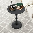 thumbnail image 4 of Small Round Side Table ,Retro Metal Pedestal End Table for Living Room, Bedroom, Sofa, 15.7'' ×20.5'' (Black), 4 of 14