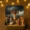 thumbnail image 5 of Mini Christmas Nativity Set in a Tin Box, Handcrafted Pocket Bethlehem Scene, Portable Holy Family Display, Small Religious Ornament, for Desk, Shelf, Office, or Travel Decor(3PCS), 5 of 10