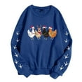 thumbnail image 5 of ZXLBBD Christmas Oversize Women Long Sleeve Crewneck Sweatshirts Chicken Printed Lightweight Sweatshirts Top Casual Outdoor Loose Fit Daily Wear, 5 of 5