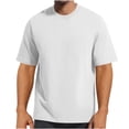thumbnail image 2 of Posijego Mens T-Shirts Short Sleeve Crewneck T-Shirts Plain Basic Tee Summer Casual Loose Shirt Lightweight Tops, 2 of 4