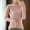 Pink, variant on QUNYINEY Beige Sweaters for Women Trendy Pullover Mock Neck Ribbed Knit Solid Tops Long Sleeve Loose Casual Sweaters