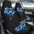 thumbnail image 4 of POLERO Dolphins and Flowers Vehicle Seat Covers for Car, Set of 2 Waterproof Front Seat Cover Non-Slip Stretchable Front Seat Covers, 4 of 9