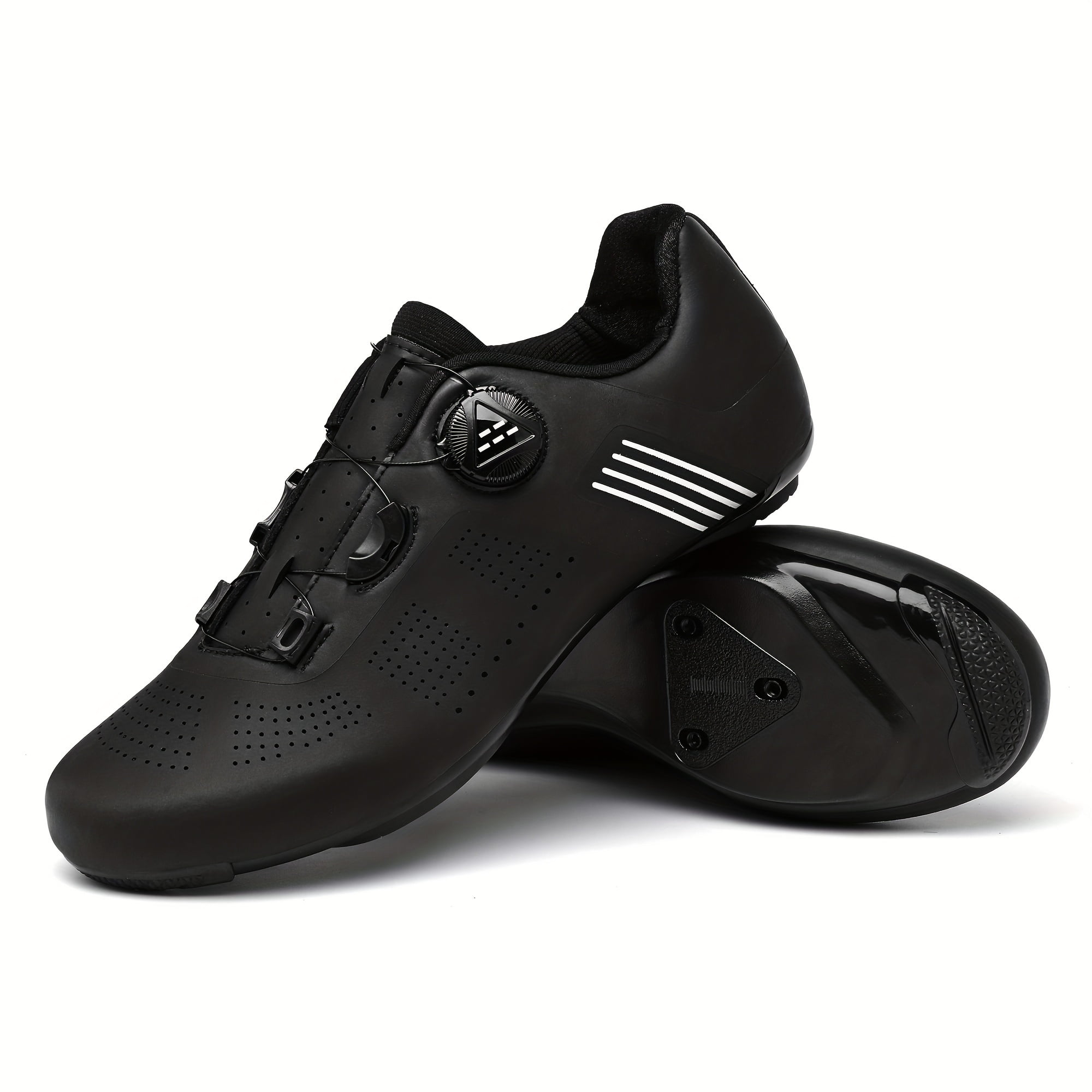 Leather Spd Compatible Shoes PENGX Men's Non-Slip Cycling Shoes