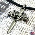 thumbnail image 7 of Crown Of Thorns Nail Cross Necklace Dark Metal Finish on Black Cord (aa5gnrub), 7 of 7