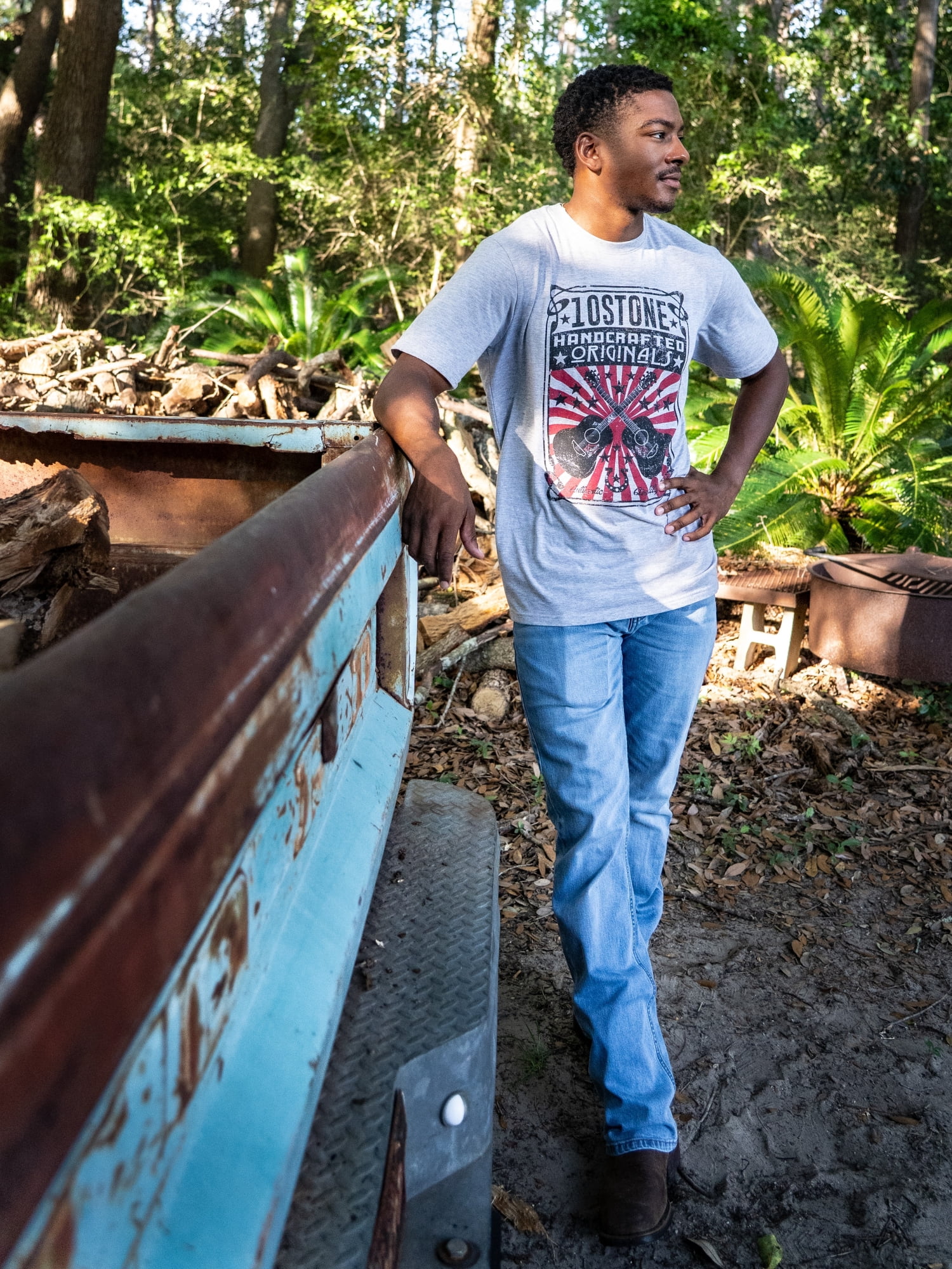 10Stone Anthem Short Sleeve Graphic Tee, Heather Gray, S-3XL