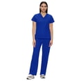 thumbnail image 5 of Fgvctg Scrub Sets for Woman Plus Size Scrub Joggers Petite V-Neck Scrub Pants and Tops Medical Scrubs Nurse Uniforms Scrub Jumpsuit Royal Blue XL, 5 of 5