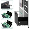 thumbnail image 5 of DWVO 3 Drawer Wood File Cabinet Rolling Cart Home Office Storage Organizer White, 5 of 8