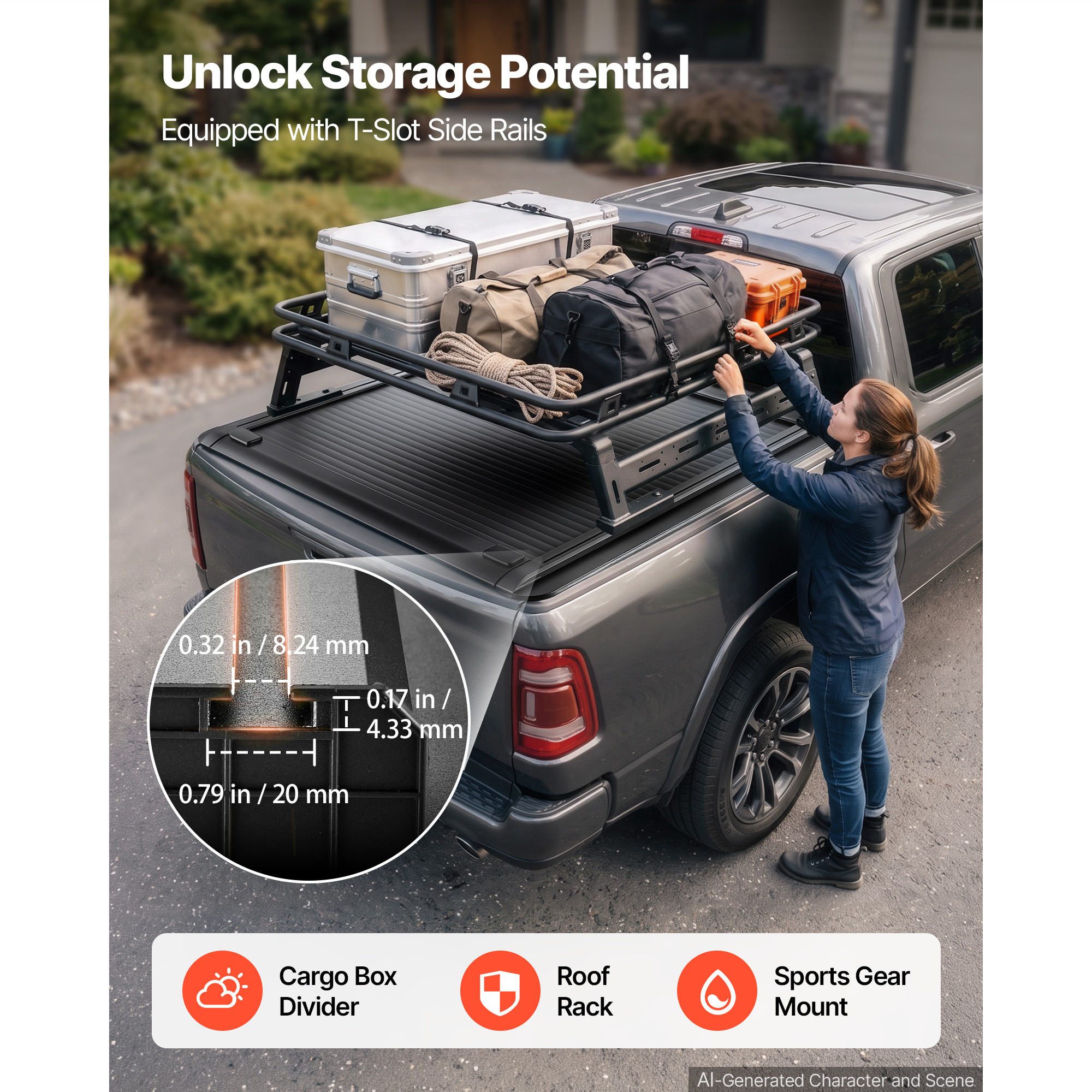 KFFKFF Retractable Hard Truck Bed Cover 5.7FT, Manual Sliding Design, Fits 2009-2026 Ram 1500 New Body & 2019-2024 Classic Models, Waterproof Aluminum Construction with Lock for Secure Travel