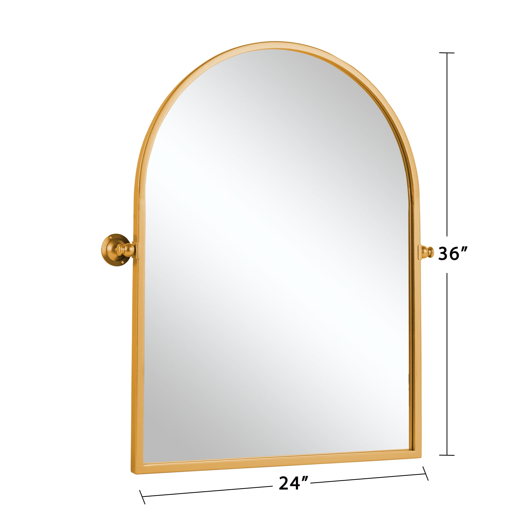 Arched Wall Mirror Small Arch Mirror Wall-Mounted Mirror 36"x24",Gold,Iron