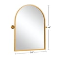 thumbnail image 2 of Arched Wall Mirror Small Arch Mirror Wall-Mounted Mirror 36"x24",Gold,Iron, 2 of 4