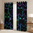 thumbnail image 2 of Homewish Cartoon Black Cat Curtains Pack of 2 (42x84 Each) for Preppy Children Teens,Kawaii Pet Animal Curtains Blackout,Abstract Gradient Bedroom Curtains,Breathable Home Decor, 2 of 6