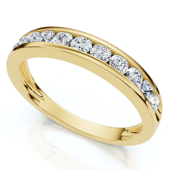 Pompeii 1/2 cttw Diamond Channel Set Wedding Ring 10k Yellow Gold (H-I,I1-I2)