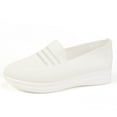 thumbnail image 4 of Miluxas Knit Mesh Loafers for Women Wedge Plus Size Breathable Slip on Thick Soled Round Toe Casual Shoes White 9.5(43), 4 of 9