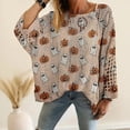thumbnail image 2 of Halloween Sweater for Women Crochet Pumpkin Ghost Graphic Oversized Knit Pullover Cozy Fall Sweater Women's Pullover Sweater Tops, 2 of 4