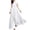 White, variant on Spring Tops for Women Maxi Dresses for Women's V-Neck Solid Color Short Sleeve Chiffon Waist Closing Evening Dress