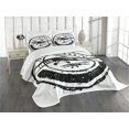 thumbnail image 3 of Ambesonne Vintage Airplane Quilted Bedspread Set 3 Pcs, Aviation Retro, Queen Size, Black and White, 3 of 5