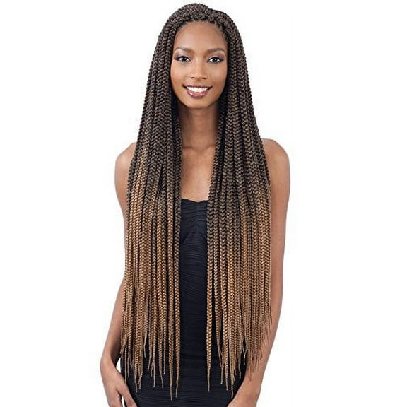 2X LARGE BOX BRAIDS 30" (1 Jet Black) - Synthetic Crochet Braid