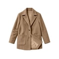 thumbnail image 7 of Asgosdo Women Wool Trench Coat Button Down Single Breasted Long Sleeve Soft Lined Casual Warm Peacoat Fall Winter Outerwear with Pockets, 7 of 7