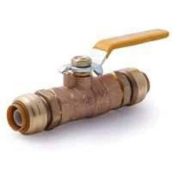 SharkBite 22222-0000LFA Lead Free Brass Push-Fit Ball Valve, 1/2" x 1/2", Each