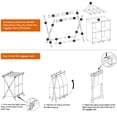 thumbnail image 5 of Huhote Portaequipajes para habitación de invitados, soporte plegable para maleta con estante de almacenamiento de tela, soporte para equipaje, soporte plegable de acero para habitación de invitados, d, 5 of 5