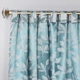 thumbnail image 2 of Superior Blackout Leaves Back Tab Curtains Set of 2, Light Filtering Curtain Panel Set, Teal, 52"W x 96"L, 2 of 9