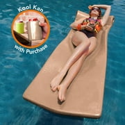 Texas Recreation Kool Float 1.75-in Thick Swimming Pool Foam Pool Floating Mattress with Bonus Kool Kan, Bronze