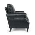 thumbnail image 7 of Noble House Amedou Faux Leather Club Chair with Nailhead Trim, Midnight Black and Dark Brown, 7 of 7