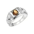 thumbnail image 2 of RYLOS Men's Rings 14K White Gold Rings Designer Weave Band 7X5MM Oval Gemstone & Diamond Ring Smoky Quartz June Birthstone Rings For Men, Size 11, 2 of 6