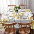 thumbnail image 3 of Christmas Table Cloth Waterproof Tablecloths, Winter Xmas Yellow Snowflakes Textured Tablecloth Dining Table Cover for Kitchen Party Tabletop Outdoor, Rectangle Tablecloth 60x102 Inch, 3 of 9