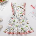 thumbnail image 4 of IDOPIP Toddler Kids Girls Back to School Dress Cartoon Print Ruffle Dresses First Day of School Outfit, 4 of 8