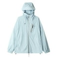 thumbnail image 2 of Atogsazn Mens Rain Jacket Casual Windbreaker Long Sleeve Raincoat Waterproof Lightweight Hooded Coat with Pocket 03-Sky Blue XXXL, 2 of 9