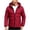 Wine, variant on fatyb Mens Quilted Jacket Hooded Puffer Outerwear with Zipper Pockets Winter Warm Full Zip Snow Coat