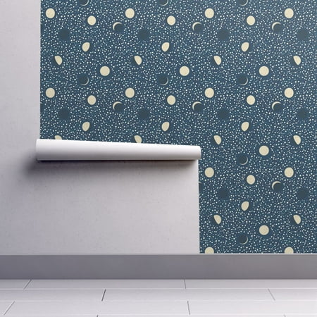 Removable Water-Activated Wallpaper Many Moons Galaxy Moon Nursery And