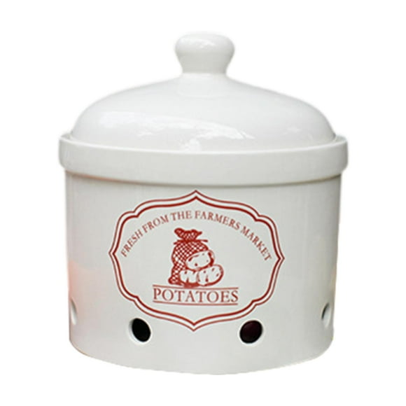 Tnarru Potato Storage Container, Potato Basket, Simple Food Container with Lid, Preservation Jar for Farmhouse Kitchen Counter Decoration