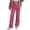 Hot Pink, variant on QHFBli Leather Pants High Waist Coated PU Button Straight Leather Black Leggings Wide Leg Pants with Pockets
