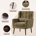 thumbnail image 6 of MIKIBAMA Olive Green Chenille Wingback Accent Chair, 6 of 7
