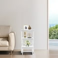 thumbnail image 3 of Folding Ladder Chair, 2 in 1 Lightweight Portable Step Stool,3-Step Stool Stand White, 3 of 11