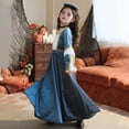 thumbnail image 7 of Odeerbi Toddler Girls Halloween Dresses Role Play Stage Performance Dress Outfits New Pattern Long Sleeve Velvet Court Style Dress Gray, 7 of 7