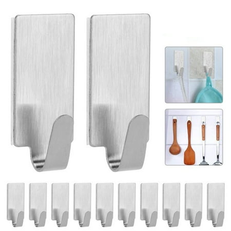 

Kaesi 6Pcs Wall Mounted Wall Hooks Anti-oxidation Stainless Steel Polish Washing Cloth Door Hanger for Dorm