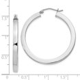 thumbnail image 2 of 925 Sterling Silver 3x35mm Square Tube Hoop Earrings Round, 2 of 6