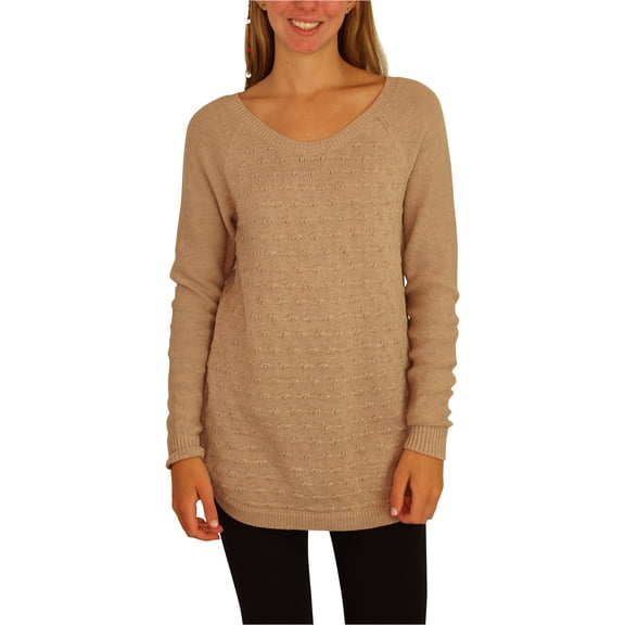maison Jules Womens Dot Pullover Sweater, Beige, Large