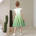 thumbnail image 6 of Lutiedan Girls Summer Dresses Ruffled Sleeve Casual Holiday Skate Twirl Dress Color Block Smocked Elastic Waist Tiered Midi Dress for 4-14 Years, 6 of 8