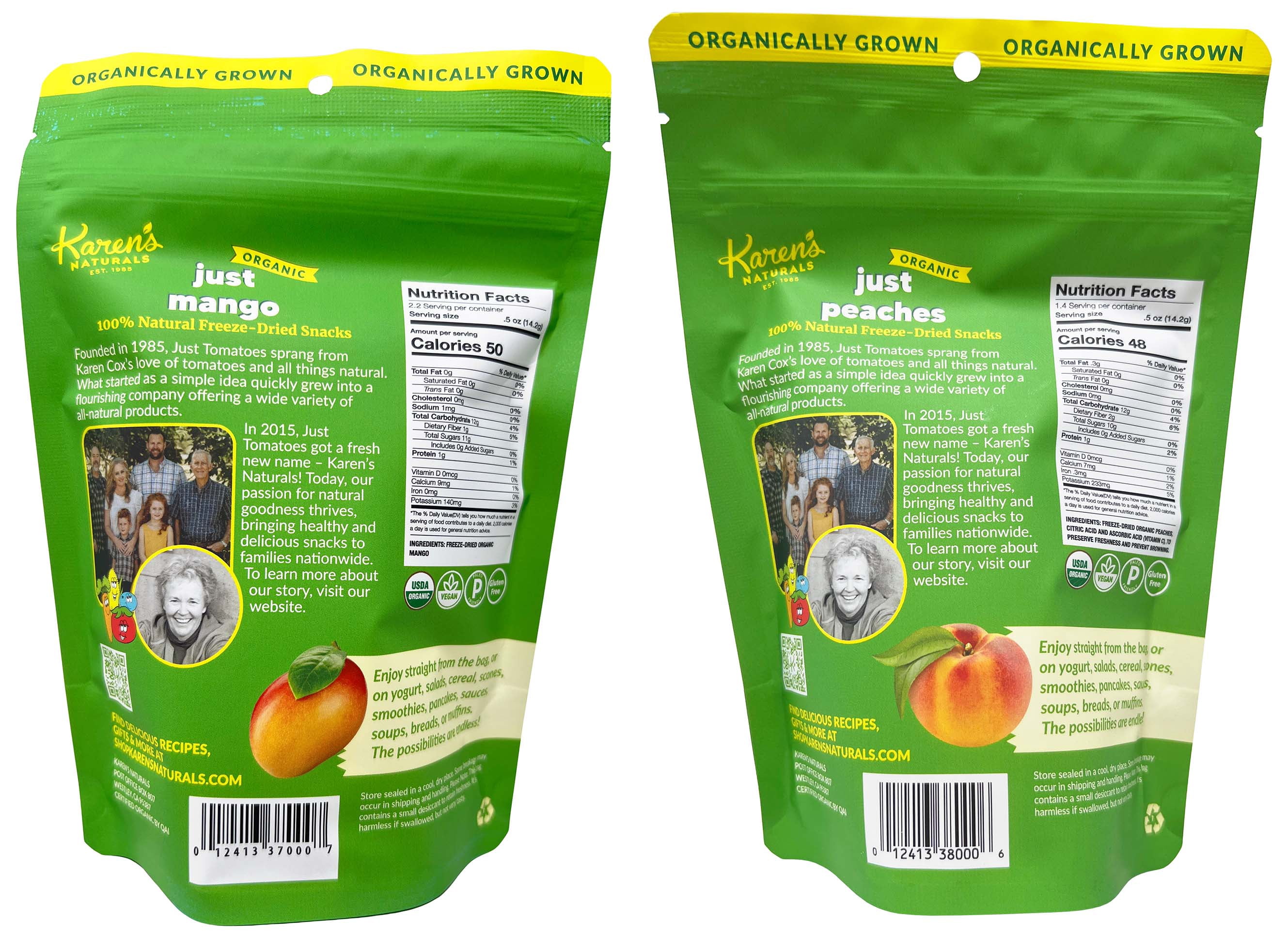 Karen's Naturals Dried Fruit - 2 Flavor; 1 Each: Mango, Peach | Shawhan Farms Chamoy Mix & Merlinsmart Zine