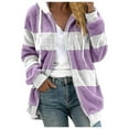 thumbnail image 1 of TQWQT Fleece Coats for Women  Faux Fur Jacket Coat Fuzzy Fleece Jacket Plus Size Zip Up Drawstring Sweatshirt Oversized Light Blue S, 1 of 6