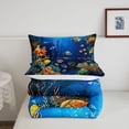 thumbnail image 5 of jejeloiu Watercolor Underwater World Twin Comforter Sets,Tropical Fish Coral Bedding Set For Boys,Blue Multicolor,2pcs,1 Comforter and 1 Pillowcase, 5 of 7