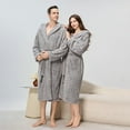 thumbnail image 4 of YueHuiYing Mens Robe Plush Big and Tall - Long Spa Bath Robe with Pockets - Bathrobe Gift for Men, 4 of 5