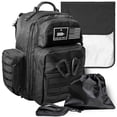 thumbnail image 1 of Bolsa para pañales para papá: mochila militar estilo Molle hecha de poliéster resistente al agua 900D con correas extralargas más anchas, bolsa para pañales sucios, dispensador de toallitas para bebés, 1 of 5