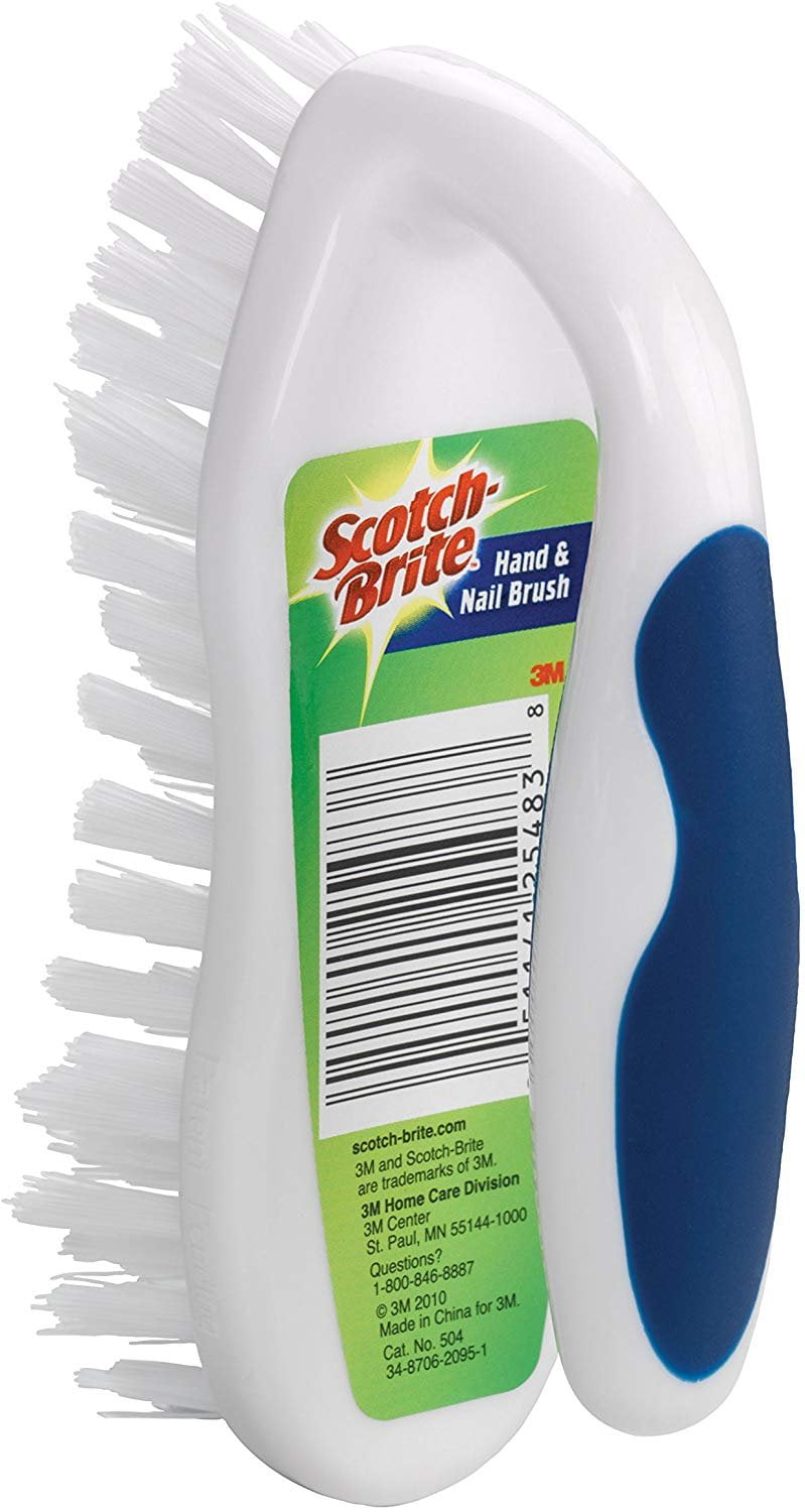 6Pack ScotchBrite 504 Hand & Nail Brush, NonScratch Bristles, Plastic Handle