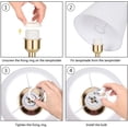 thumbnail image 5 of Bedside Table Lamp (Set of 2) with White Fabric Display for Bedroom, office, Gold Base, 5 of 5